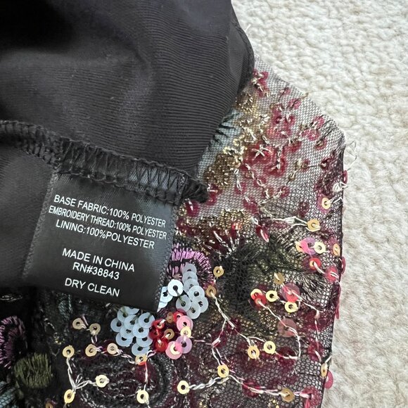 Sam Edelman Floral Sequin Strapless Cocktail Party Dress 12 - Picture 8 of 8